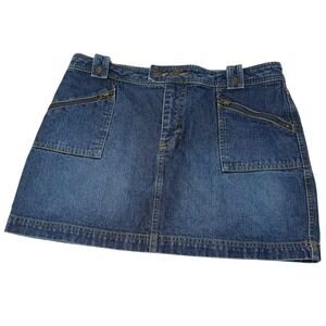 Old Navy Cargo Denim Skirt Size Blue Mini Sporty Casual‎ Vintage Y2K Preppy